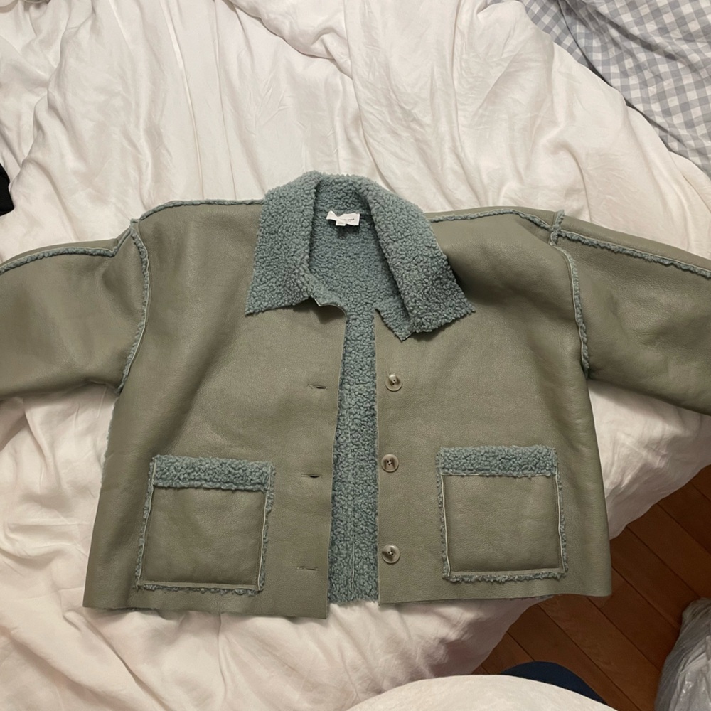 Who What Wear Cropped Shearling Jacket